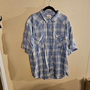 Dubinik Light Blue Bamboo Material Super Soft Short Sleeve XL Button Up